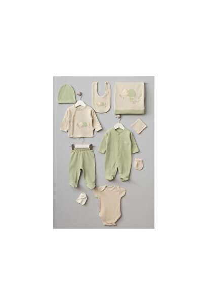 Bebitof Turtle Patterned 10-Piece Boxed Newborn Hospital Take-Home Set
