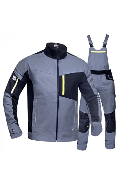 ardon Costum salopetă gri cu jachetă și pantaloni cu pieptar, 4XSTRETCH
