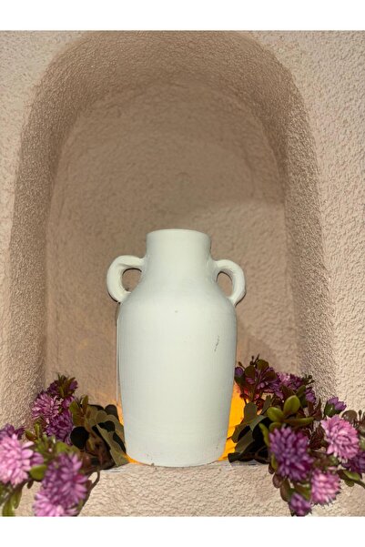 Ekodoğa 15 Cm Toprak Vazo Biblo Küçük Kulplu Su Testisi Dekoratif Çömlek Süs ...