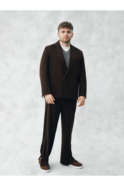 LC Waikiki Brown Easy-To-Wear Men's Trousers with Side Pockets and Zipper Legs