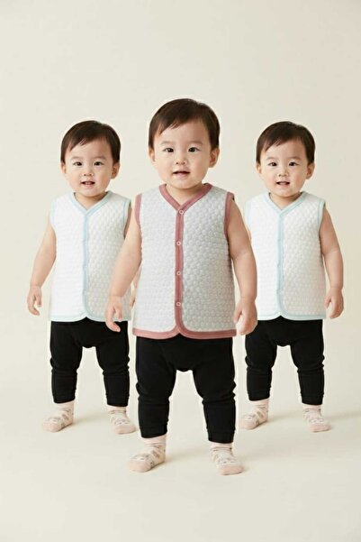 Fuar Baby 100% Cotton Quilted Baby Boy Vest with Snap Fasteners - Anti-Sweat ...