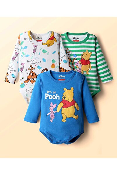 Babyhug Disney 100% Cotton Knit Onesies Winnie the Pooh&Friends Prints, Pack ...