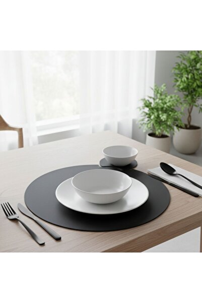 Grand Fine Art 2 Adet 4 Parça Deri Amerikan Servis -Yuvarlak Kendinden Bardak...