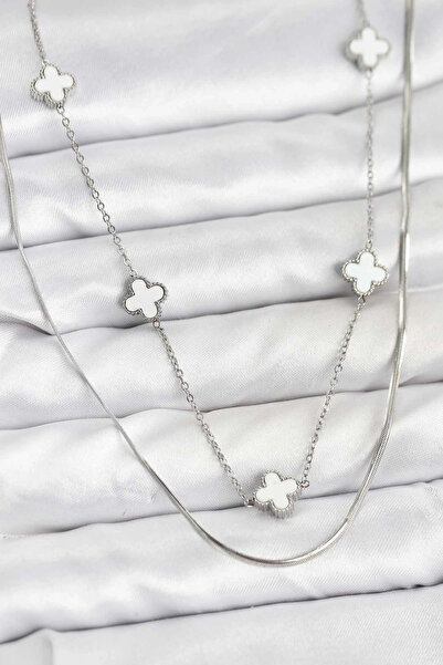 Generic Brand Mey Import ®   316L Steel Chain Silver Color Italian Chain Clov...