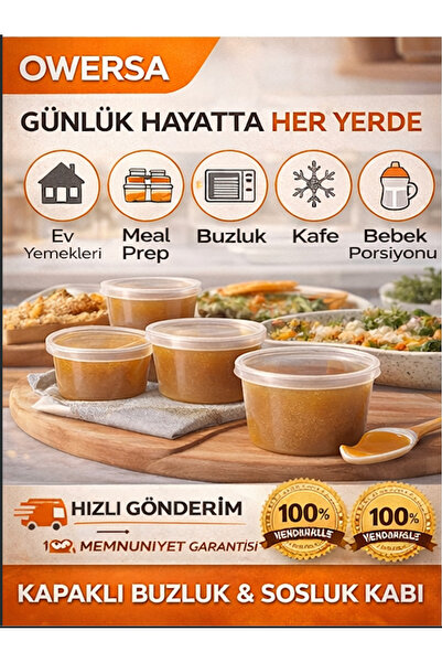 Owersea 30Adet Sızdırmaz 120 ml Mini Saklama Kabı Sosluk Buzluk Kabı, Et Suyu...