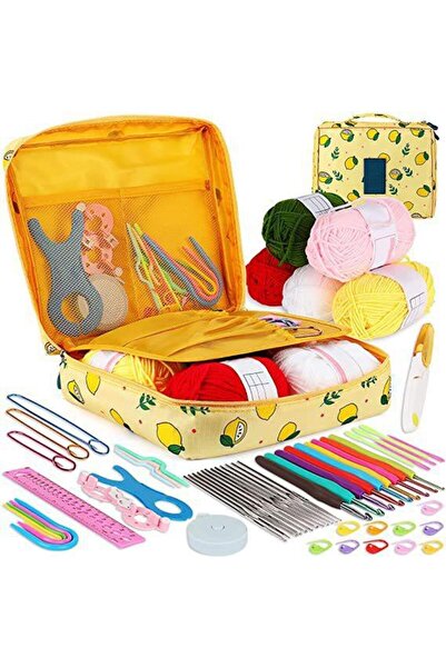 Arabest طقم كروشيه للمبتدئين والبالغين، يشمل خيوطًا وإبر كروشيه وأدوات، طقم ك...