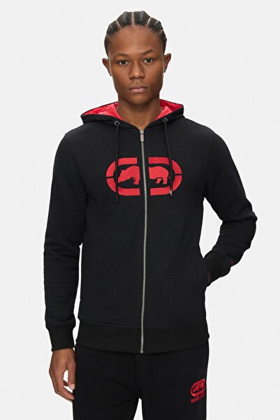 ecko unltd. Grayton Black Hooded Zipper Embroidered Standard Men's Cardigan