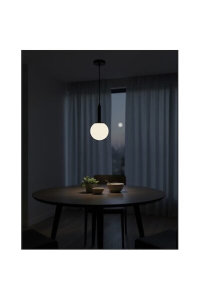 LEDZONE Led Zone Pendant Light D150xH1000mm, 1 E27 Socket, Black