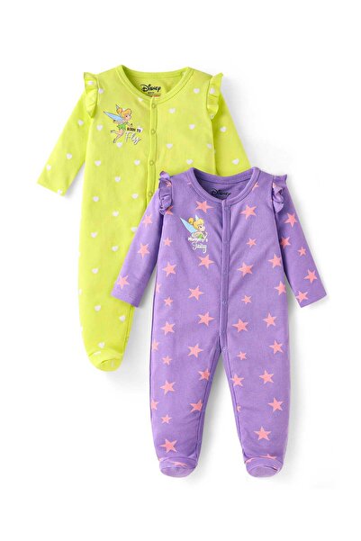 Babyhug Disney Knit Full Sleeve Sleep Suits Tinker Bell&Frill Detailing (Pack...
