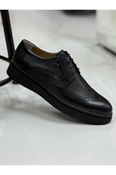 POWERFULL CARDELLO %100 HAKİKİ DERİ SİYAH ERKEK CASUAL AYAKKABI