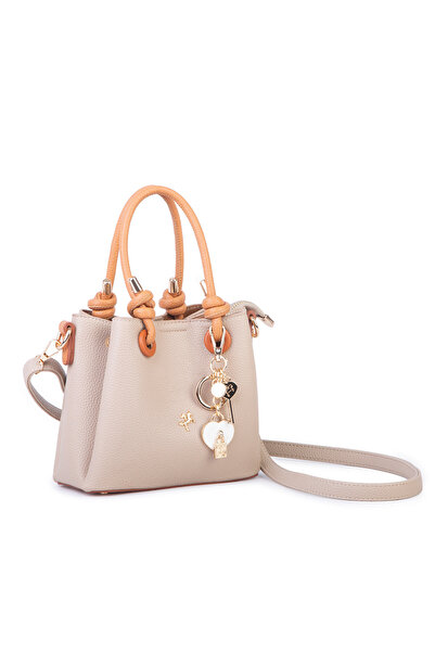 Nas Bag Women's Charmlı Mini Handbag and Crossbody Bag (Width: 19 Cm, Length:...