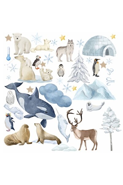 OEM Polar Animals Wall Stickers Set