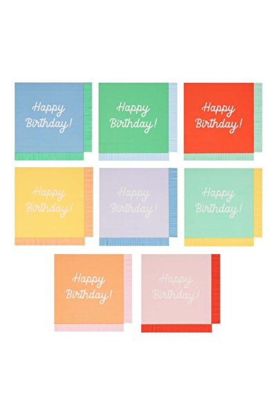 Meri Meri - Happy Birthday Peçeteler - L - 16 Adet
