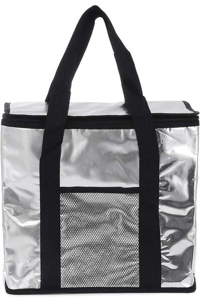 Generic Silver Thermal Insulation Bag Portable Leakproof Lunch Tote For Picni...