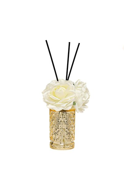 Missi Kristal Gül Serisi- Amber Silindir Cam/Oud Vaniya Oda Kokusu