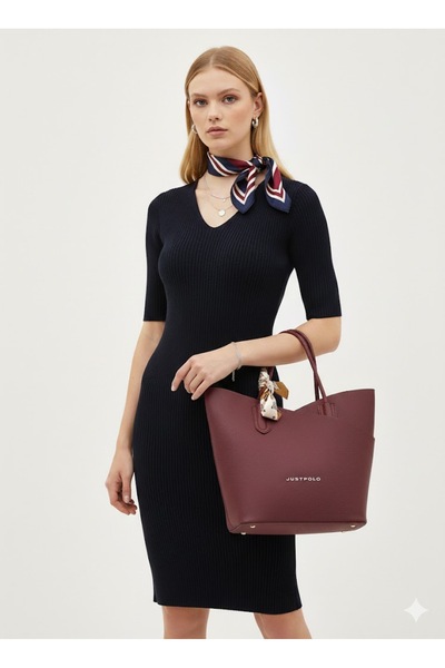 Just Polo Women's Handbag and Portfolio Handbag Set - Casual Stylish Bag with...