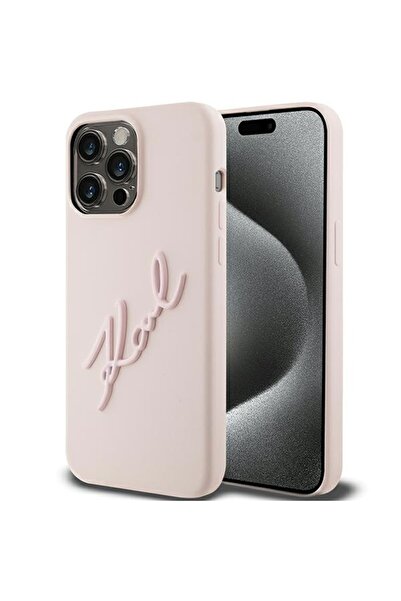 Karl Lagerfeld Case for IPhone 15 Pro, Liquid Silicone, Pink