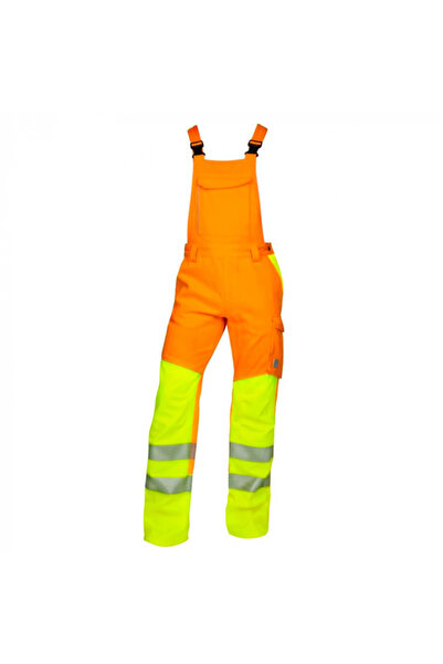 ardon Reflective work trousers with bib, orange, Signal