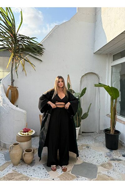 Bak'ap Premium Gofre Linen Hijab Long Kimono