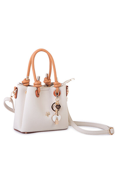 Nas Bag Women's Charmlı Mini Handbag and Crossbody Bag (Width: 19 Cm, Length:...