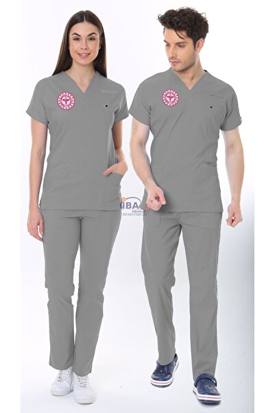 İBA MEDİKAL GRİ TEKNİK HİZMETLER PERSONEL FORMASI LİKRALI SCRUBS TAKIM