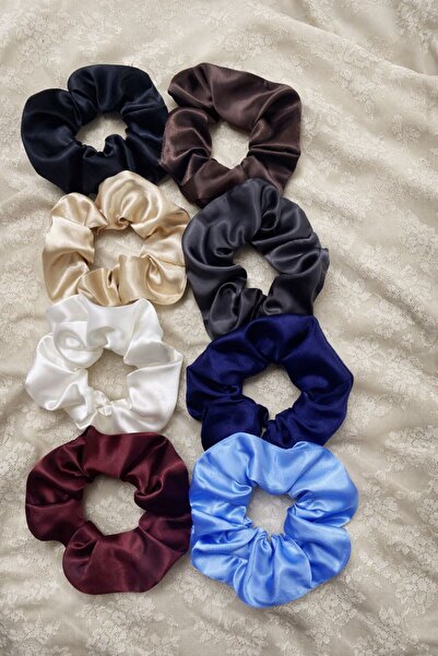 umut tekstil imalat Women's 8-Piece Satin Hair Elastic Hairpin Set