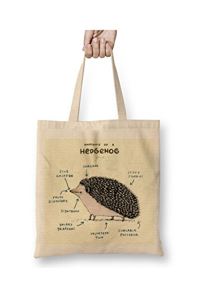 Toyaso Hedgehog Anatomy Hedgehog Anatomy White Tote Bag Long Handle Shopping ...