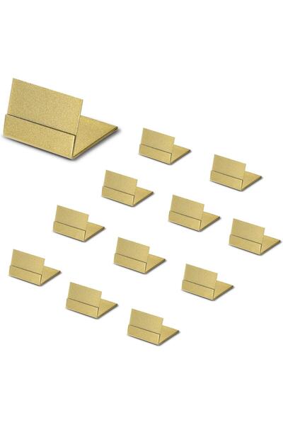 Arabest حوامل أرقام طاولات ذهبية، عبوة من 12 حامل بطاقات أسماء معدنية وحوامل ...