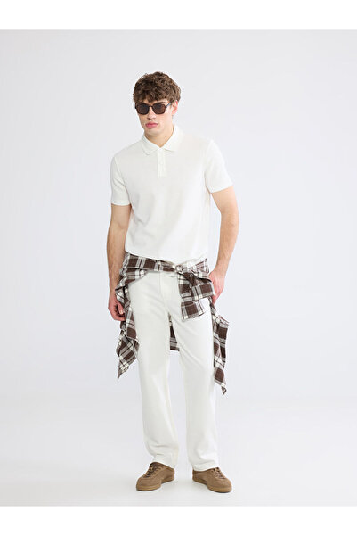 LC Waikiki Λευκό ανδρικό τζιν παντελόνι σε φαρδιά γραμμή