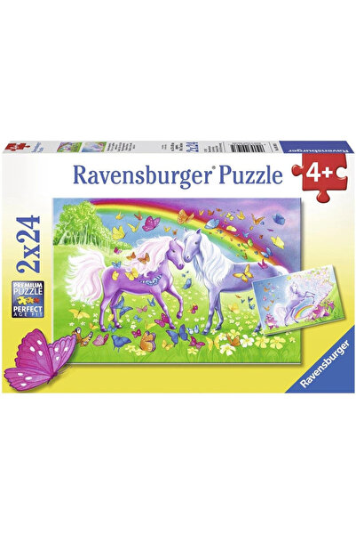 RAVENSBURGER Gökkuşağı Atları Renkli Puzzle 2 x 24 Parça