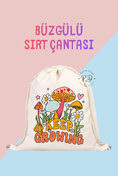ÇANTA Fun Colorful Print Drawstring Linen Backpack