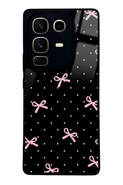 Spoyi İnfinix Note 50 Pro Pembe Kurdele Tasarımlı Glossy Telefon Kılıfı