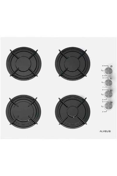 Alveus KLS 670 Kare Gözlü Cam Ocak Beyaz (ALVEUS.KLS670.BEYAZ)