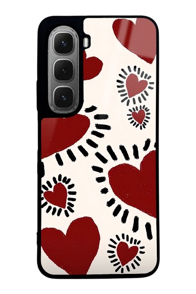 Spoyi Infinix Hot 60I Glossy Phone Case with Brush Heart Design