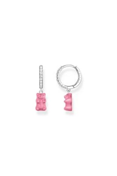 Thomas Sabo CR726-052-9 Silver Single Hoop Earrings with pink Gold Bears 28,0...