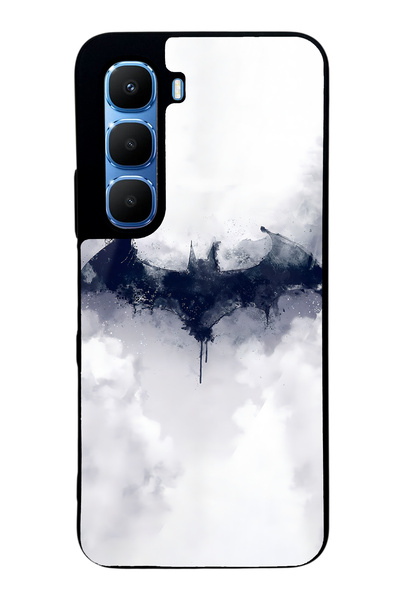 Spoyi Infinix Hot 60 White Glossy Phone Case with Batman Design