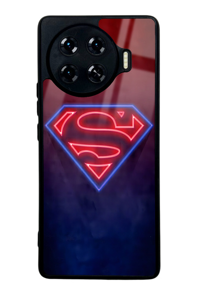 Spoyi Tecno Spark 20 Pro Plus Neon Superman Design Glossy Phone Case
