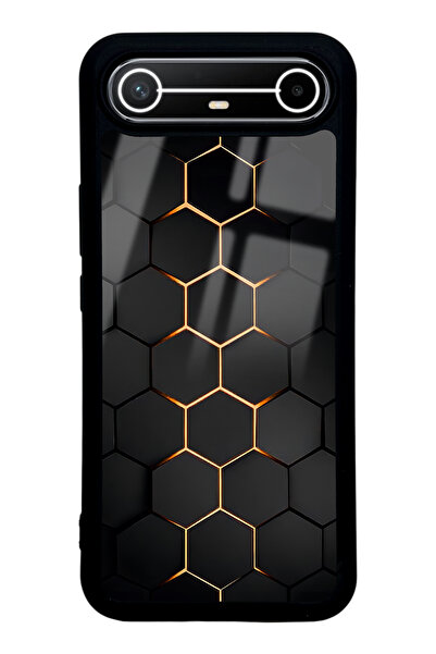 Spoyi Tecno Spark Slim Yellow Carbon Tasarımlı Glossy Telefon Kılıfı