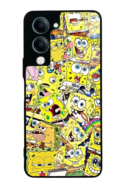 Spoyi حافظة هاتف لامعة بتصميم سبونج بوب لهاتف فيفو Y04