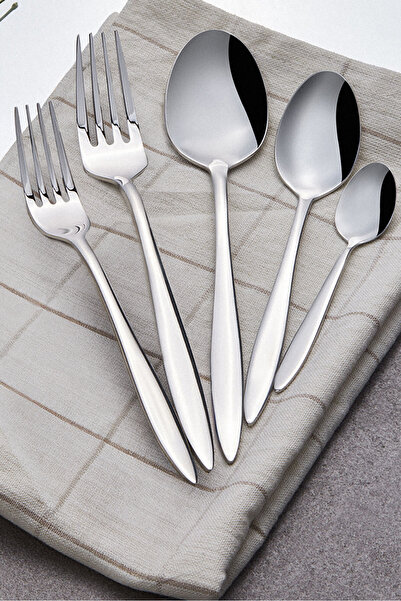 Karaca Elegance Kai 60 Parça 12 Kişilik Çatal Kaşık Seti Platin