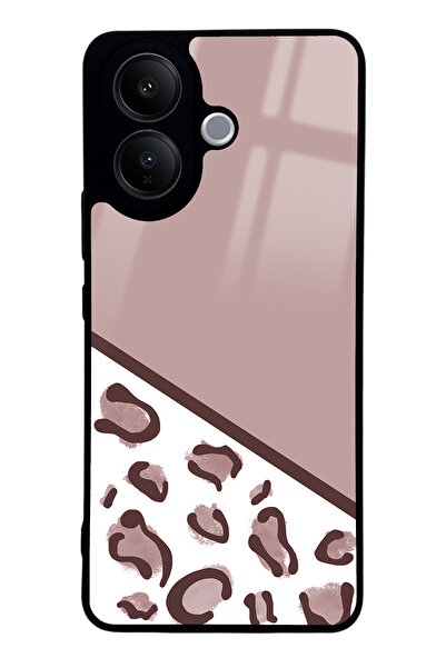 Spoyi Vivo V60 Lite Kahve Leopar Tasarımlı Glossy Telefon Kılıfı