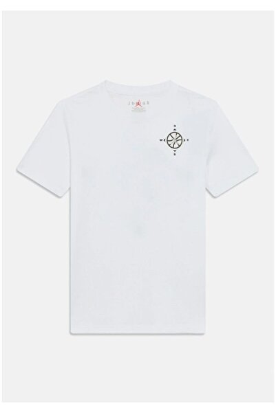 Nike Jordan Compass Jumpman pentru băieți albi tricou