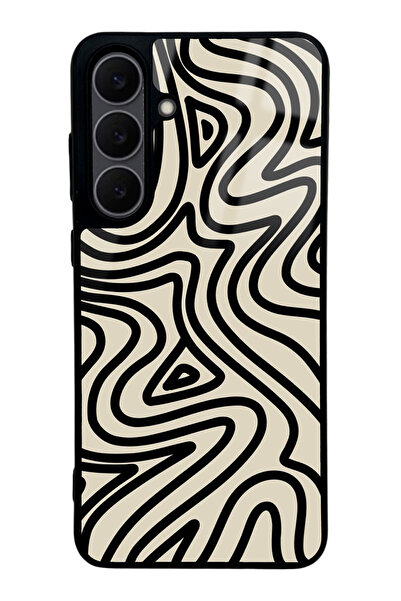 Spoyi Samsung S25 Fe Beige Geometric Design Glossy Phone Case