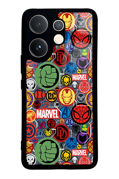 Spoyi حافظة هاتف لامعة بتصميم وجه مارفل لهاتف فيفو V60