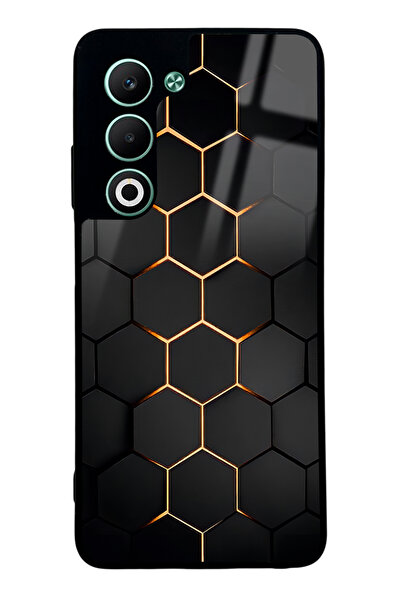 Spoyi Oppo A5 5G Yellow Carbon Tasarımlı Glossy Telefon Kılıfı