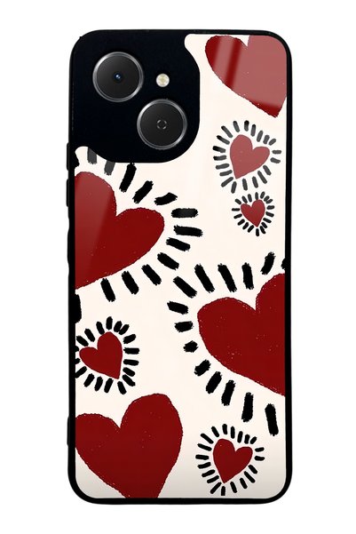Spoyi Tecno Spark 40C Brush Heart Design Glossy Phone Case