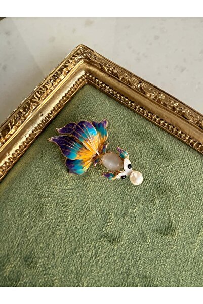 My Joyas Design Mor Mineli Baloncuk Çıkaran Beta Balığı Broş