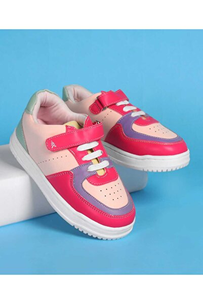 Pine kids Velcro Closure Color Block Casual Shoes - Pink