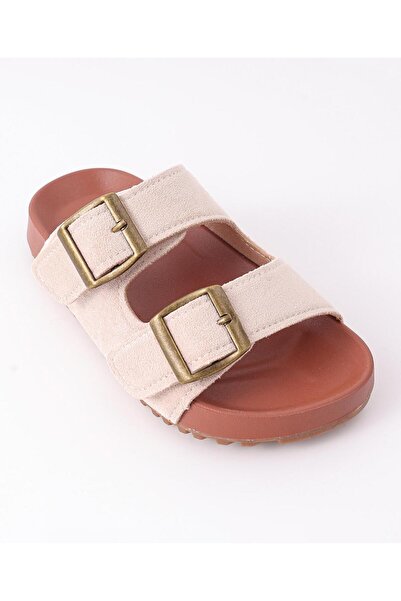 SAPS Solid Slip On Buckle Closure Sandals - Pink