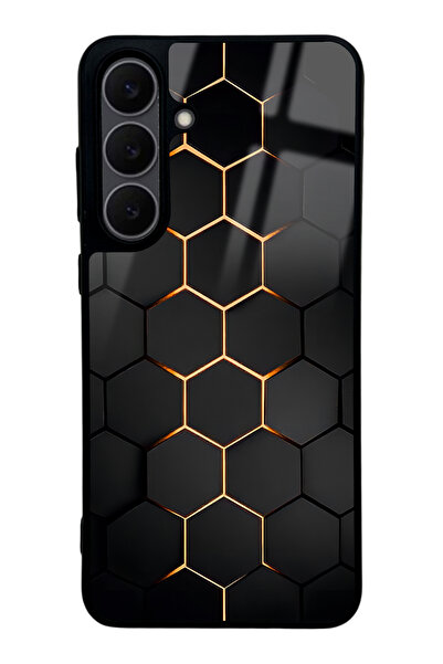 Spoyi Samsung S25 Fe Yellow Carbon Tasarımlı Glossy Telefon Kılıfı